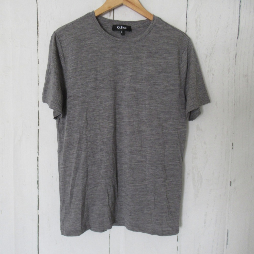 Quince T Shirt L Mens 100% Merino Wool Base Layer Tee Short Sleeve